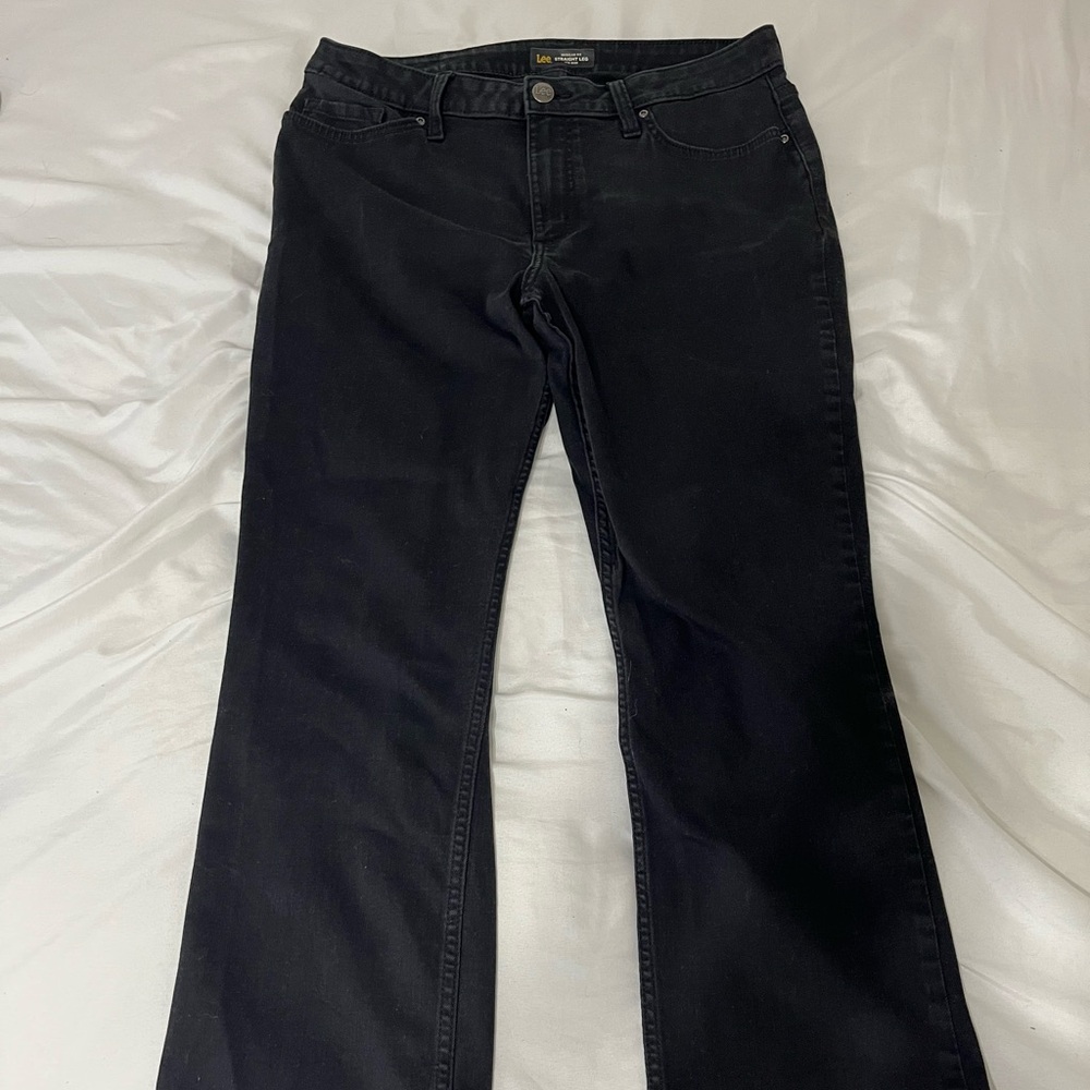 Lee Women's Black Straight Leg Jeans Mid Rise